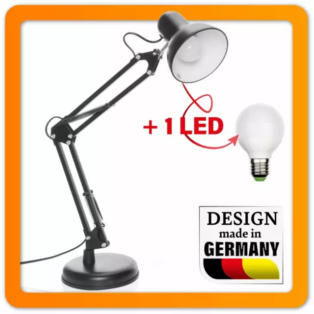 Retro LED Lampe Schreibtischlampe - Arbeitslampe Gelenkarm Leselampe Tischlampe