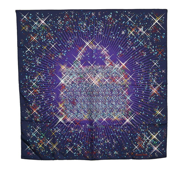 Hermes Carres90 Magic Kelly Scarf Purple Multicolor Silk Women _15916
