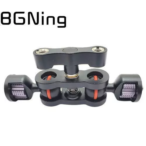 BGNing Upgraded Articulating Magic Arm Double 1/4" Ball Head Adapter Crab Clamp