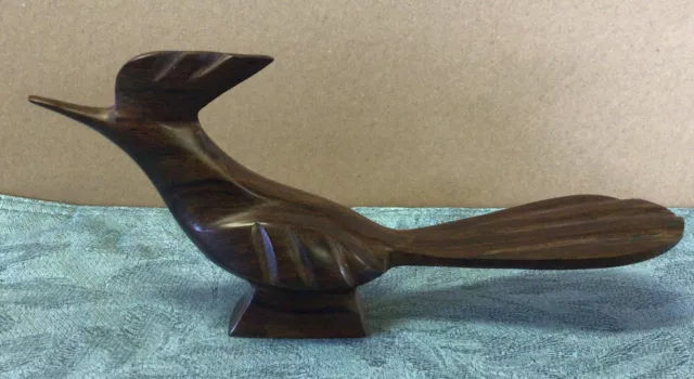 Carved Ironwood Roadrunner Bird Figurine Collectible Vintage