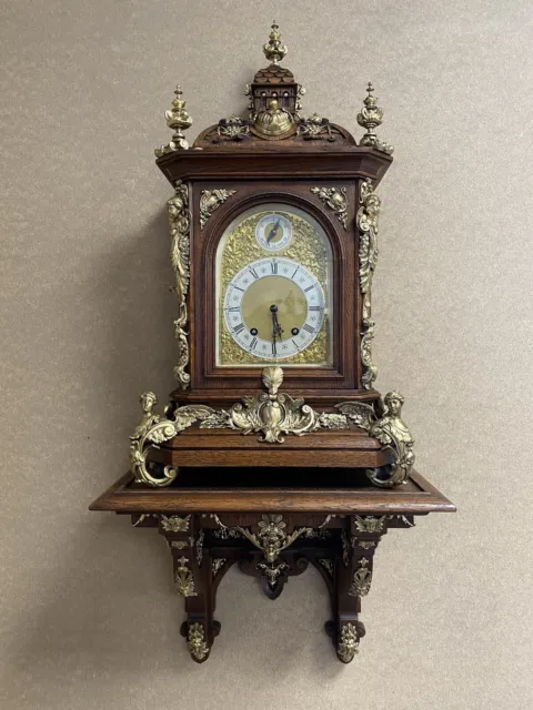 Lenzkirch Uhr mit Konsole 102 cm 1/4 Std Schlag Rarität Tischuhr Kaminuhr Top 1a