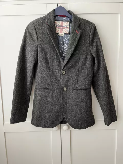 Johnnie boden boys grey tweed  wool jacket blazer age 11-12 years