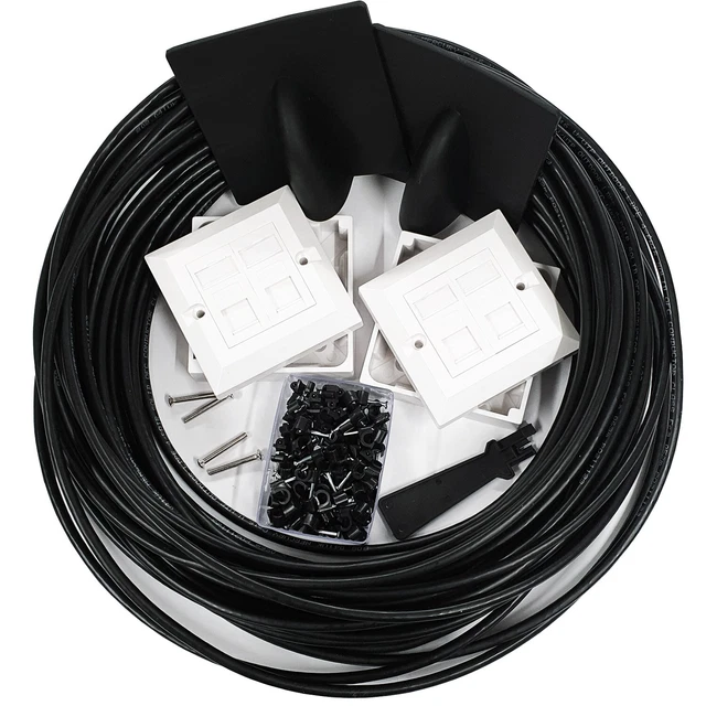 25M CAT6 EXTENSION Outdoor External Cable Kit RJ45 Network Ethernet ...