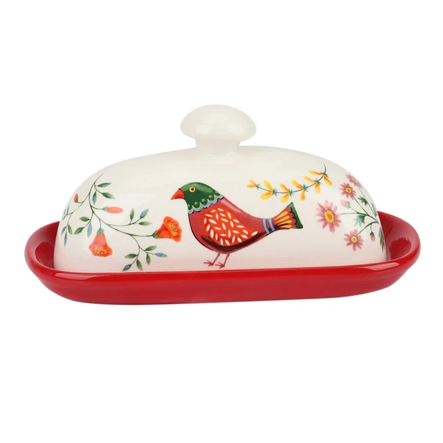 Assiette à Beurre Avec Couvercle GrceBfeee - Céramique, Pour Fromage/Beurre