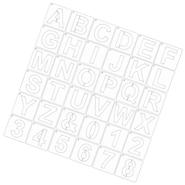 3 juegos de plantillas de letras para pintar sobre madera excavar letras