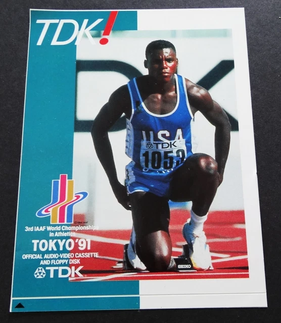 WERBEAUFKLEBER IAAF TOKYO 1991 Leichtathletik WM Carl Lewis USA TDK