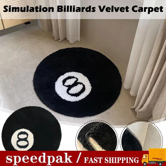 Tappeto da biliardo 8 palline tufting rotondo tappetino antiscivolo decorazione tappeto camera da letto K1W2