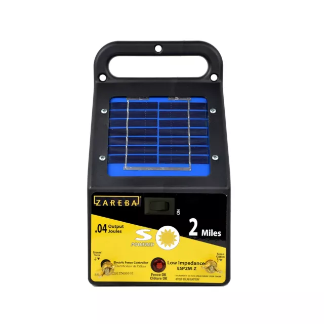 Zareba ESP2M-Z Solar Powered Low Impedance Electric Fence Charger - 2 Mile So...