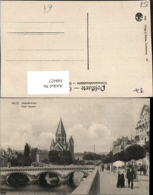 348427,Lothringen Moselle Metz Mittelbrücke Pont Moyen Brücke