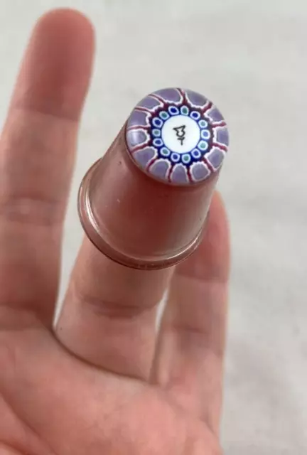 Rare thistle Millefiori Pink glass thimble Caithness Scotland