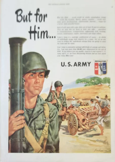 1951 U S Army Recruiting Services Vintage Ad But for him