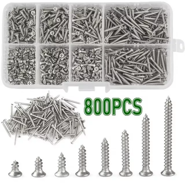 Set of self-tapping screws Ø 2 mm with countersunk head 800 pcs SPEC SP-2413800