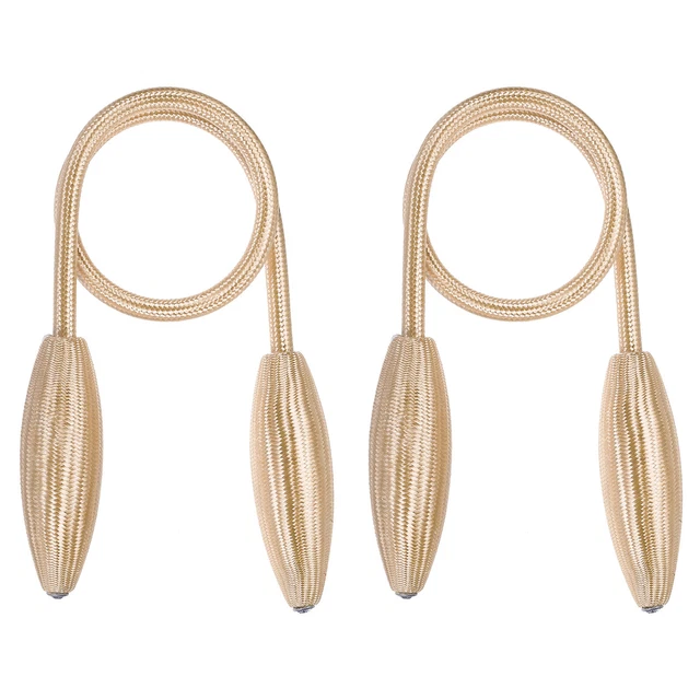 2Pcs Curtain Tiebacks Clips Decorative Window Drape Twist Tie Backs, Champagne