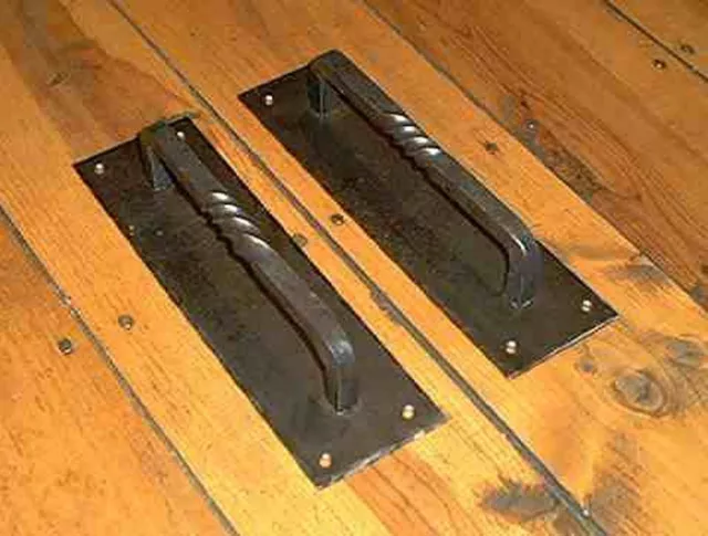 Pair 3" x 10"  Wrought Iron Door Handles Pulls by PCBS Glad to do custom work