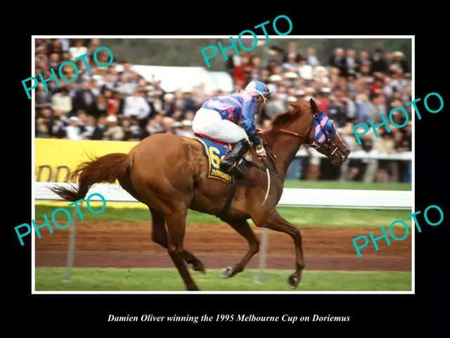 OLD 8x6 HISTORIC HORSE RACING PHOTO OF DORIEMUS WINNING 1995 MELBOURNE CUP 1