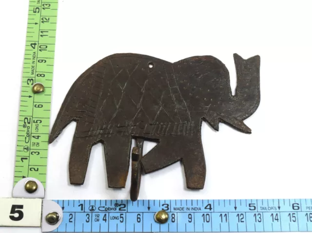 Indian Vintage Elephant Figure Wall Hook Hanger Beautiful Handmade. i75-132 US