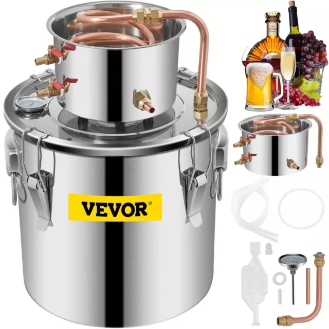 VEVOR 5Gal/21L Water Alcohol Distiller Moonshine Still Wine Brewing Kit Home DIY