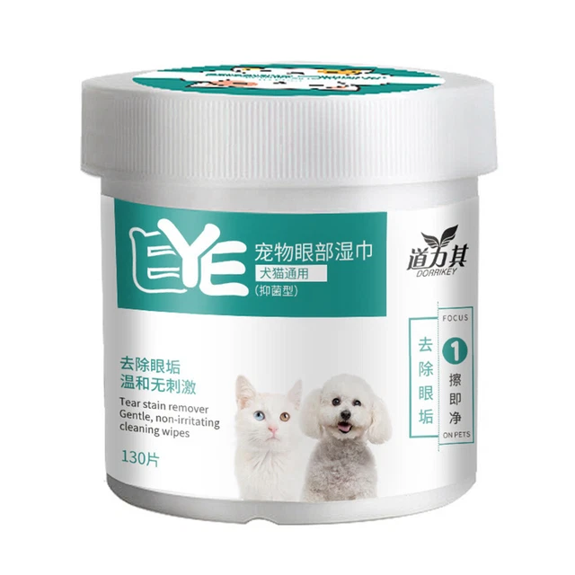 Pets Dog Cat Cleaning Paper Towel Wet Gentle Wipes Tear Stain Remover (Eye) FS2#
