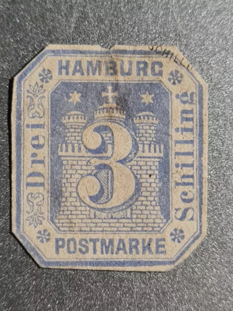 Schöne uralte Klassik Briefmarke weltweit aus Hamburg Altdeutschland
