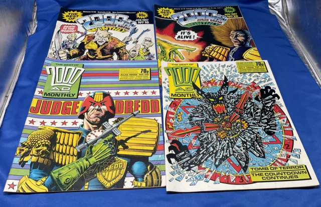 2000 AD Monthly Comics Featuring Judge Dredd Bundle Of 4 Random Issues 1987/8