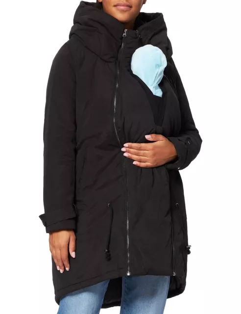 MAMALICIOUS Damen Umstandsjacke MLTIKKA 3in1 gefütterter Parka Schwarz Gr. S GUT