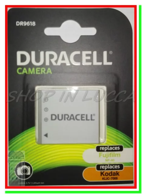 Batteria Ricaricabile DURACELL DR9618 = FUJIFILM NP-40 KODAK KLIC-7005