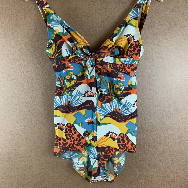 VTG 60s 70s Peter Pan Sun Blazers One-Piece Floral Swimsuit Italy Sz 14/36