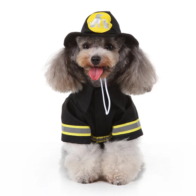 Nuevo Disfraz de Perro Gorro Bomberos Ropa Mascota Traje