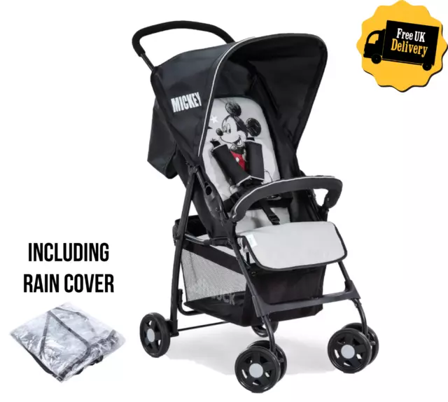 Hauck Klappbarer leichter Kinderwagen Kinderwagen Kleinkind Buggy Mickey + Regenabdeckung