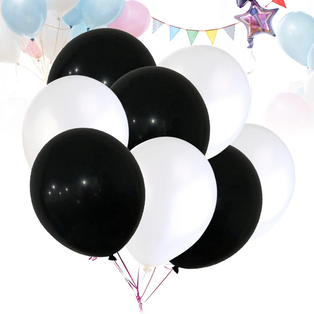 12 Inch Happy Birthday Balloon Metallic Black Balloons Party