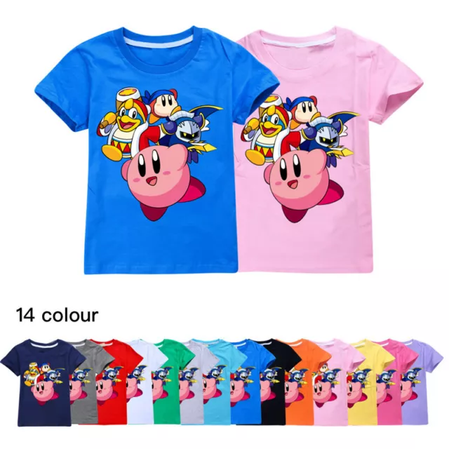 New Kirby Boys Girls Casual Short Sleeves Kids Cotton T-shirt Tops Birthday Gift