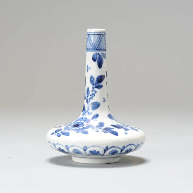 Antique 19/20C Miniature Tear Bottle Delftware Netherlands Delft Kangxi Style