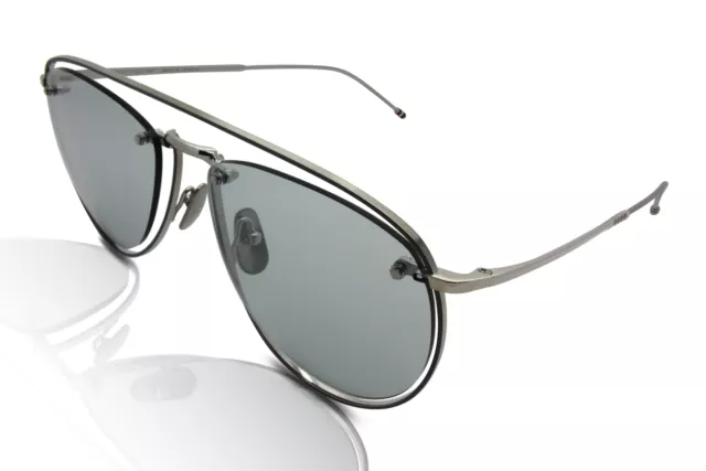 Thom Browne Lunettes de Soleil TBS113 01 Argent/Gris