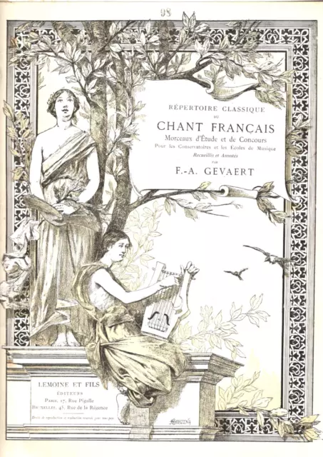 Gevaert. Repertoire Classique Du Chant Francais N°98 Zemire Et Azor Gretry