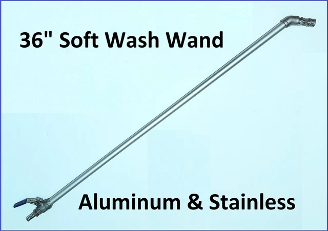 Soft Wash Wand Spray Gun 45 Elbow 1/2” Aluminum and Stainless Steel Softwash 3'