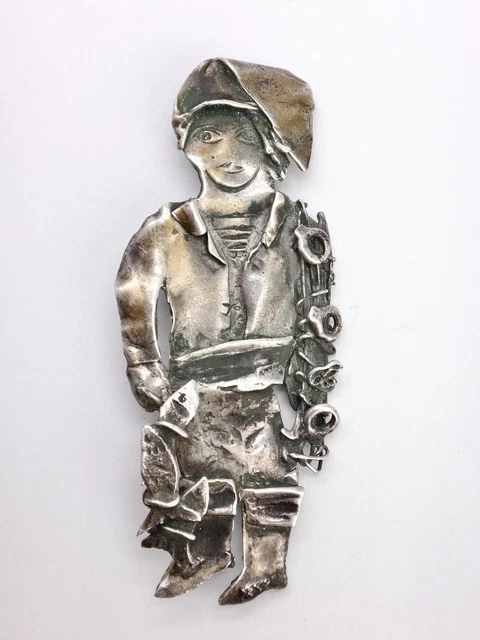 Broche Ancienne En Argent Massif Sterling - Création Signée CHAVEZ Du Pérou - Années 80/90