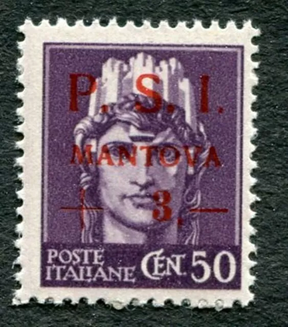 PSI MANTOVA 50c Italy first CITY ISSUE after FALL OF FASCISM, MNH/OG 1945 (134b)