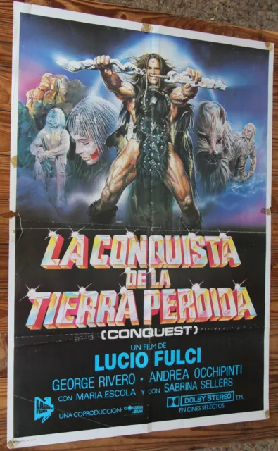 Used Cartel de Cine LA CONQUISTA DE LA TIERRA PERDIDA  Vintage Movie Film Poster