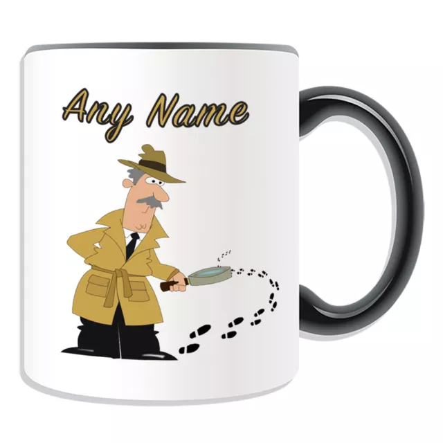 Personalised Gift Detective Mug Cup Birthday Christmas Name Text Him Her Kid