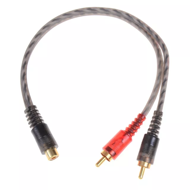 Cable divisor Y convertidor de cable CREL para automóvil 1RCA hembra a 2RCA macho