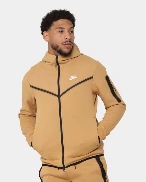 Nike Tech Fleece Full Zip Giacca Con Cappuccio E Zip  Felpa Cu4489 722 Gold Sail