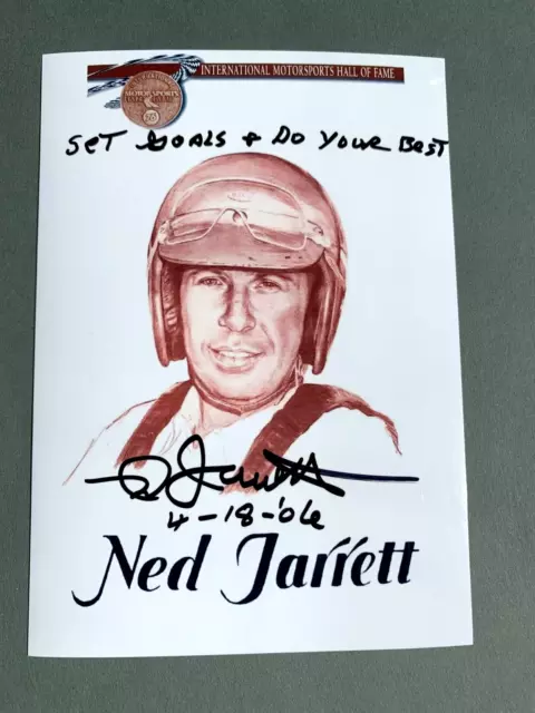 NED JARRETT  NASCAR HOF Motorsports signed autograph 4x5.8 Photo