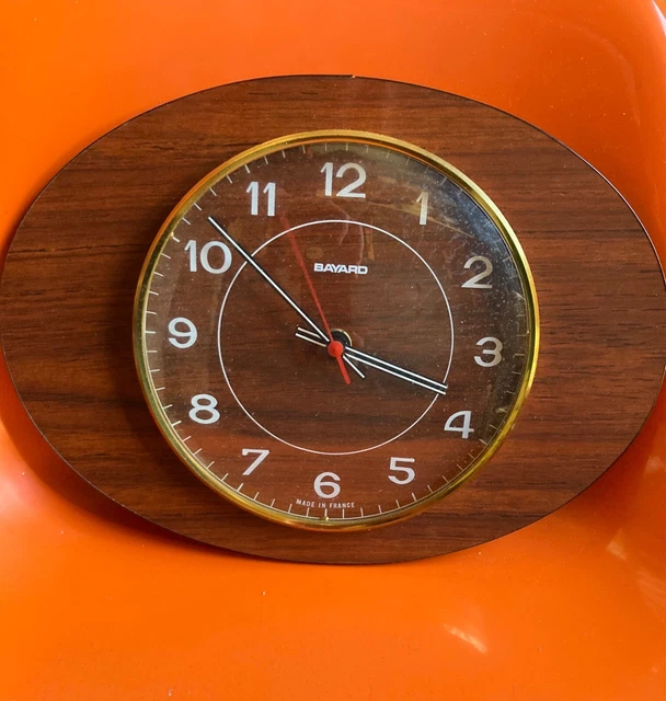 Horloge pendule formica vintage murale ODO jaune
