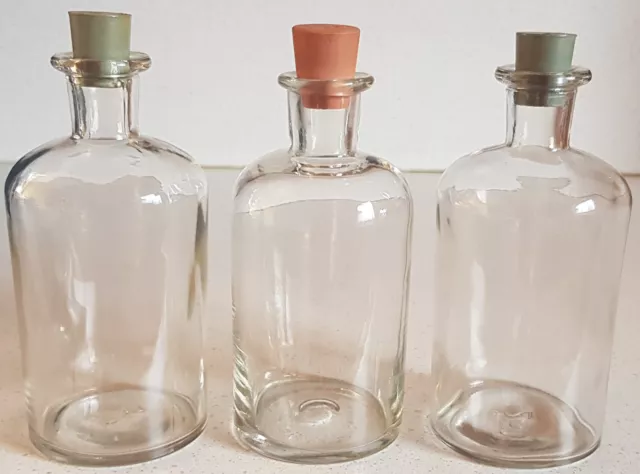 3x Apothekerglas Laborglas Apotheker-Flasche Labor-Flasche wie neu je 250ml