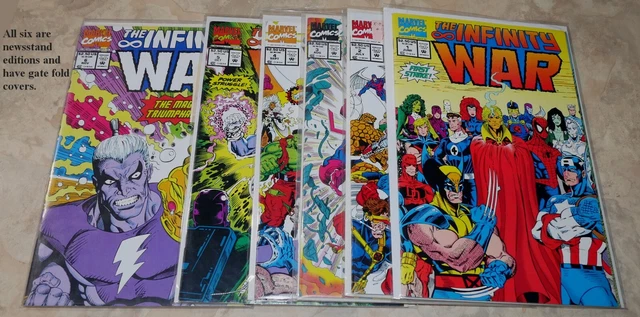 Full set of 6 INFINITY WAR Marvel Comics All 6 are newsstand variant editions!