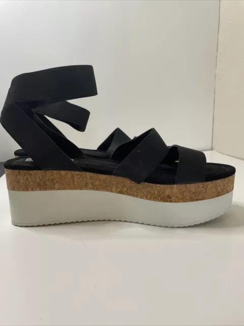 Steve Madden "Bandi" Cork Wrapped Platform Wedge Sandals Women's Size 10