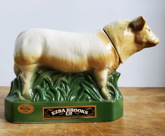 Rare Ezra Brooks 1972 Houston Fat Stock Show Cow Whiskey Decanter