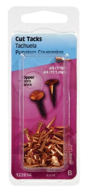 Hillman 122616 Copper Flat Board Head #10x5/8 in. Cut Tacks 0.5 oz. (Pack of 6)
