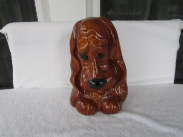 Lovely + Large~[ 10" Tall ] Ceramic Brown Puppy Dog Figurine~~2 Pounds!!!