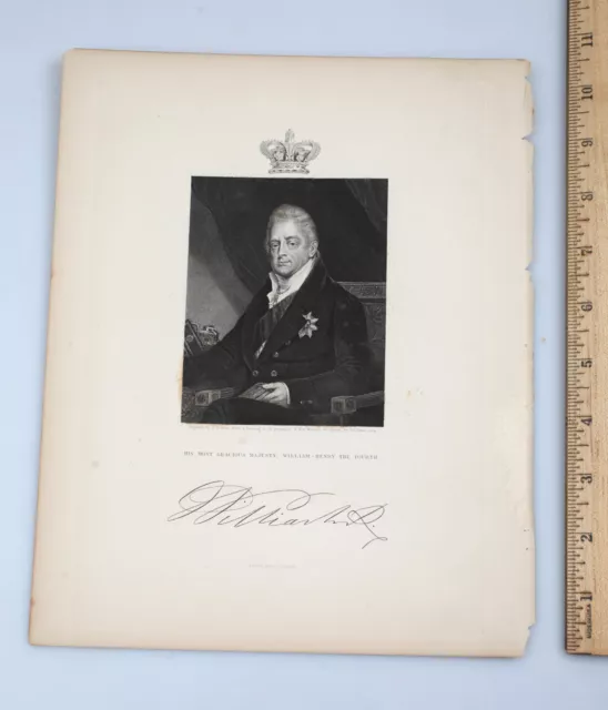 Antique Original 19th Century Engraving UK King William IV